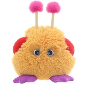 Colorful Plush Toy with Pink Antennae